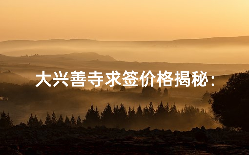 大兴善寺求签价格揭秘:一签竟需多少金?