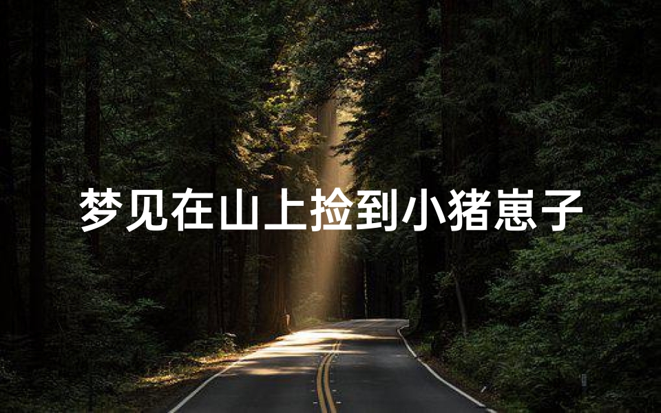 梦见在山上捡到小猪崽子,梦见捡到小猪带回家养-优贝算卦网
