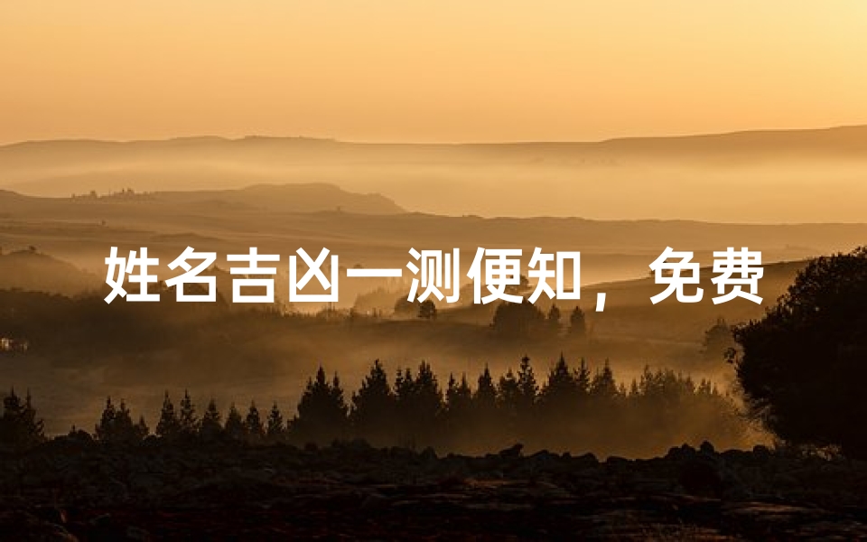 姓名吉凶一测便知,免费查询揭秘运势