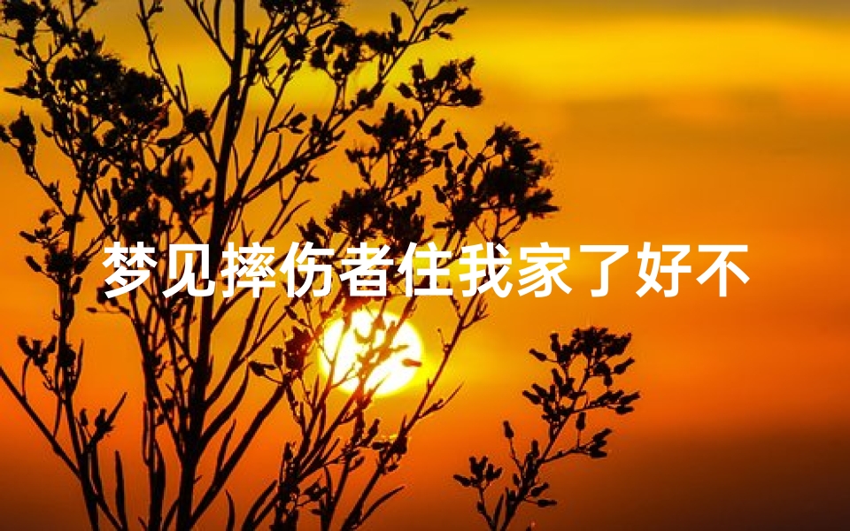 梦见摔伤者住我家了好不好;梦见摔跤受伤了