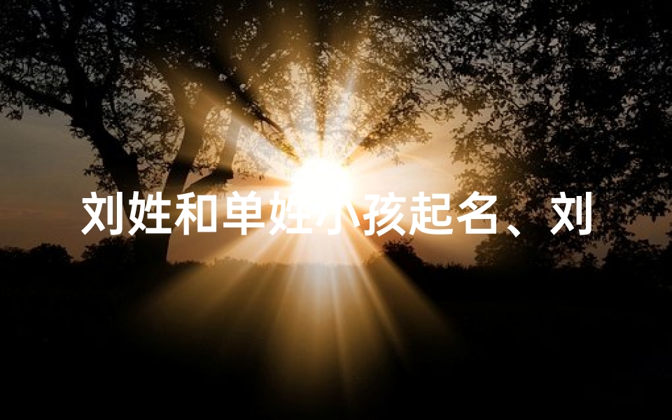 刘姓和单姓小孩起名、刘姓和单姓小孩起名字-优贝算卦网