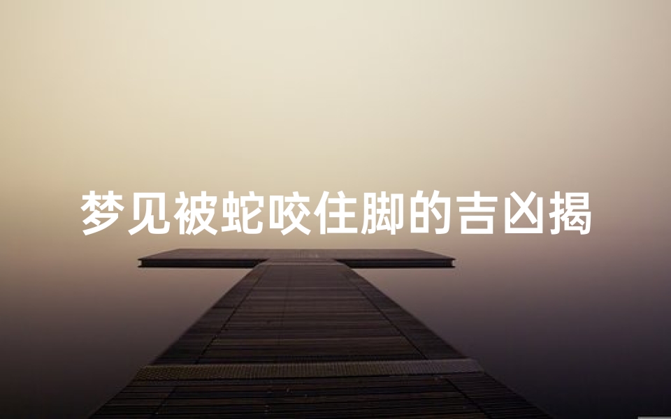 梦见被蛇咬住脚的吉凶揭秘-优贝算卦网