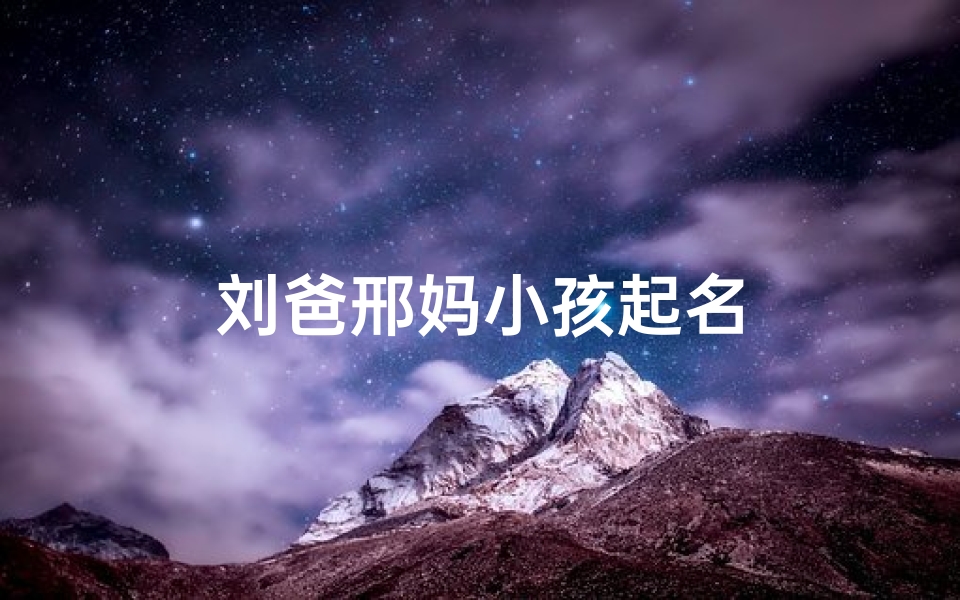 刘爸邢妈小孩起名