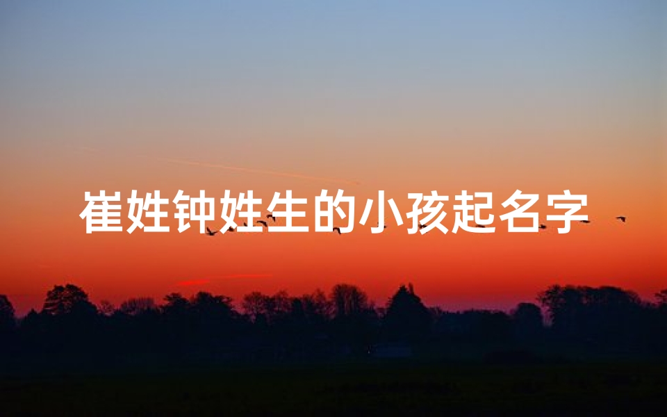 崔姓钟姓生的小孩起名字,崔钟联姻诞贵子，钟崔宝宝起名大猜想