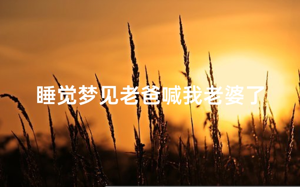 睡觉梦见老爸喊我老婆了;梦见老爸喊我名字就惊醒