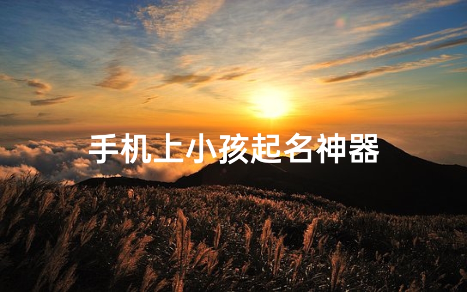 手机上小孩起名神器