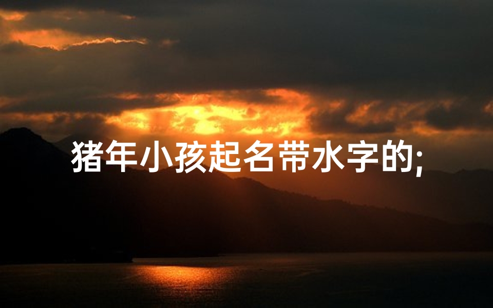 猪年小孩起名带水字的;猪年小孩起名带水字的名字
