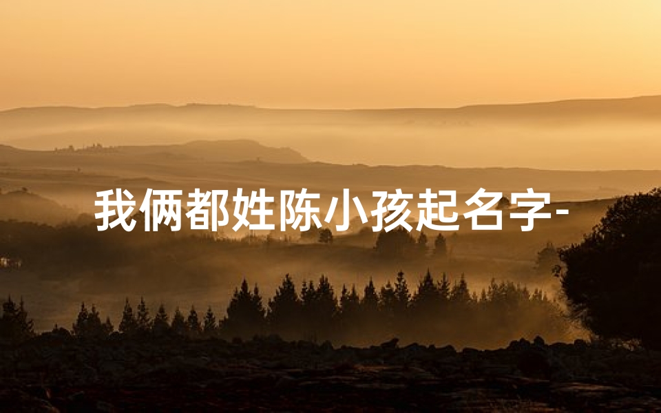 我俩都姓陈小孩起名字-陈姓小孩名字怎么起