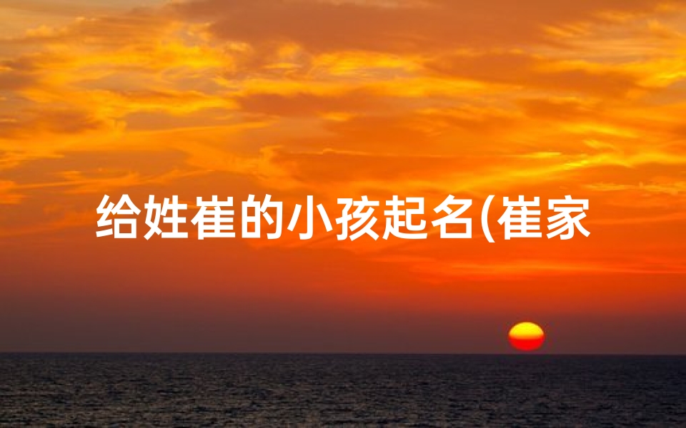给姓崔的小孩起名(崔家宝贝:寻找最贴心的名字)