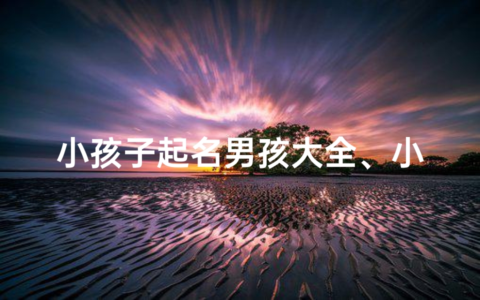 小孩子起名男孩大全、小孩子取名字男孩
