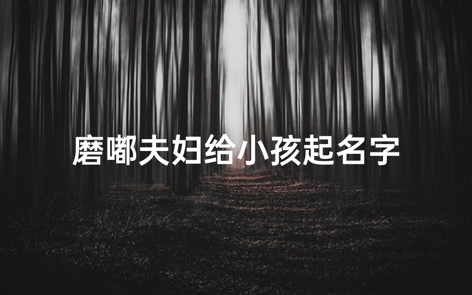 磨嘟夫妇给小孩起名字