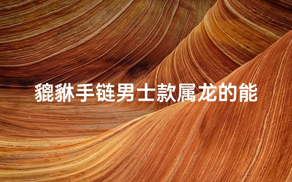 貔貅手链男士款属龙的能戴吗