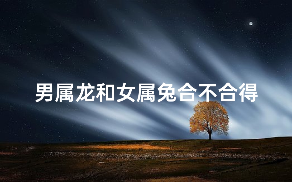 男属龙和女属兔合不合得来;属龙男与属兔女:真的不合吗?