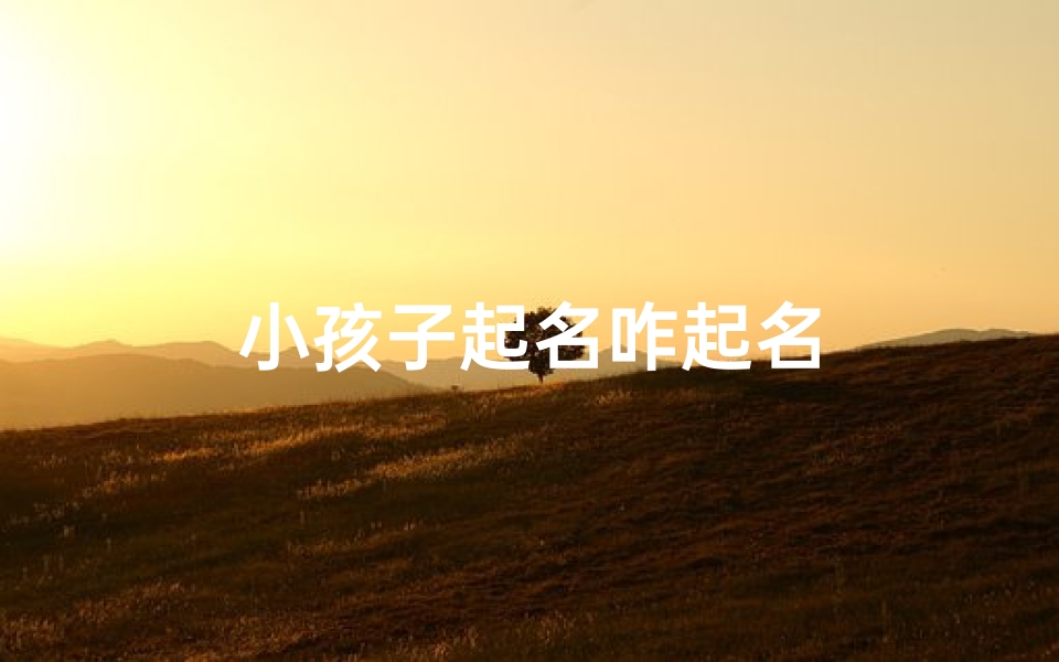 小孩子起名咋起名