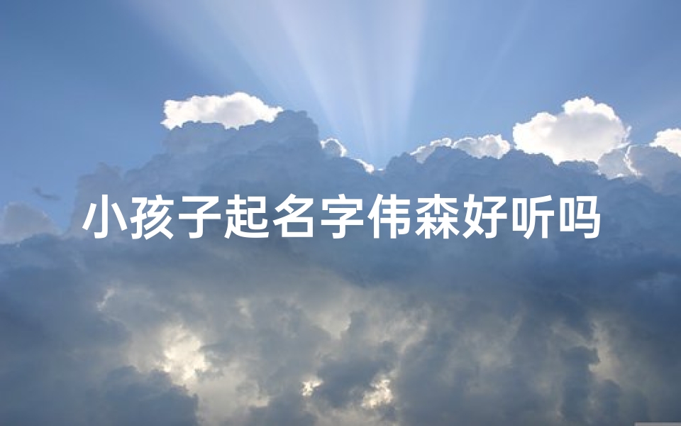 小孩子起名字伟森好听吗、《伟森:小孩子名字,好听又大气》