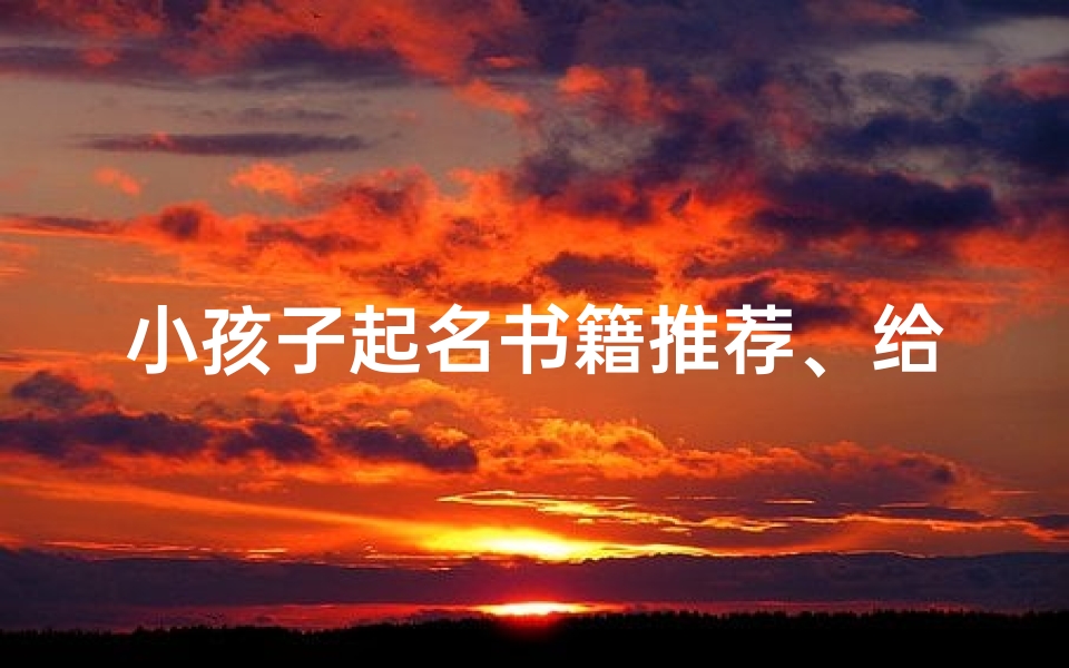 小孩子起名书籍推荐、给孩子起名读什么书
