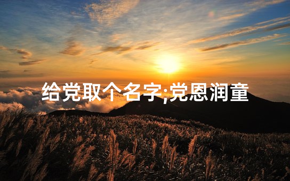 给党取个名字;党恩润童心,红色基因传承——新时代宝宝命名风尚