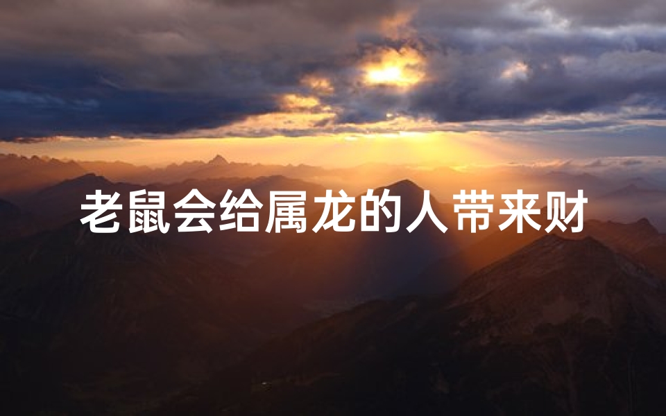 老鼠会给属龙的人带来财运吗