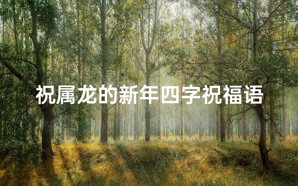 祝属龙的新年四字祝福语
