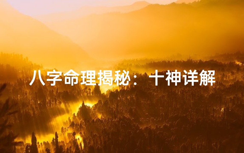 八字命理揭秘:十神详解与人生运势关联
