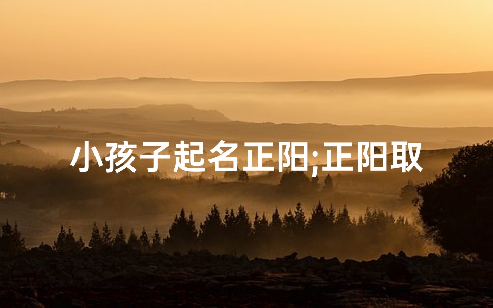 小孩子起名正阳;正阳取名好听吗