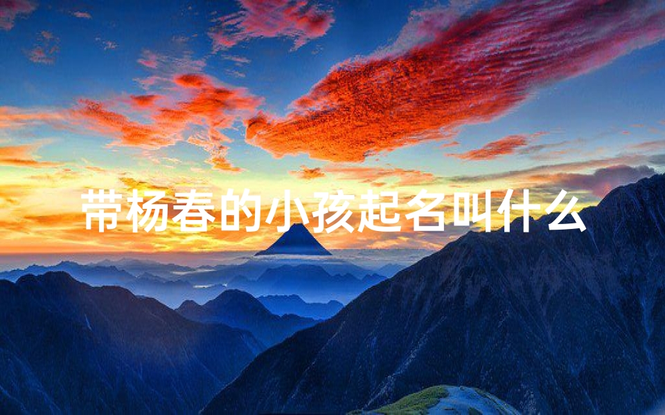 带杨春的小孩起名叫什么