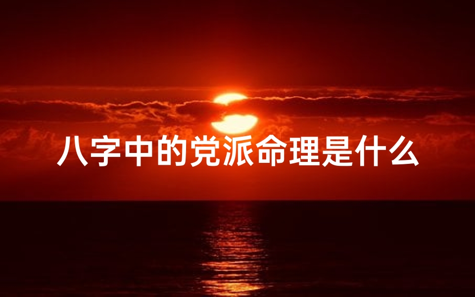 八字中的党派命理是什么;八字同党异党的比例