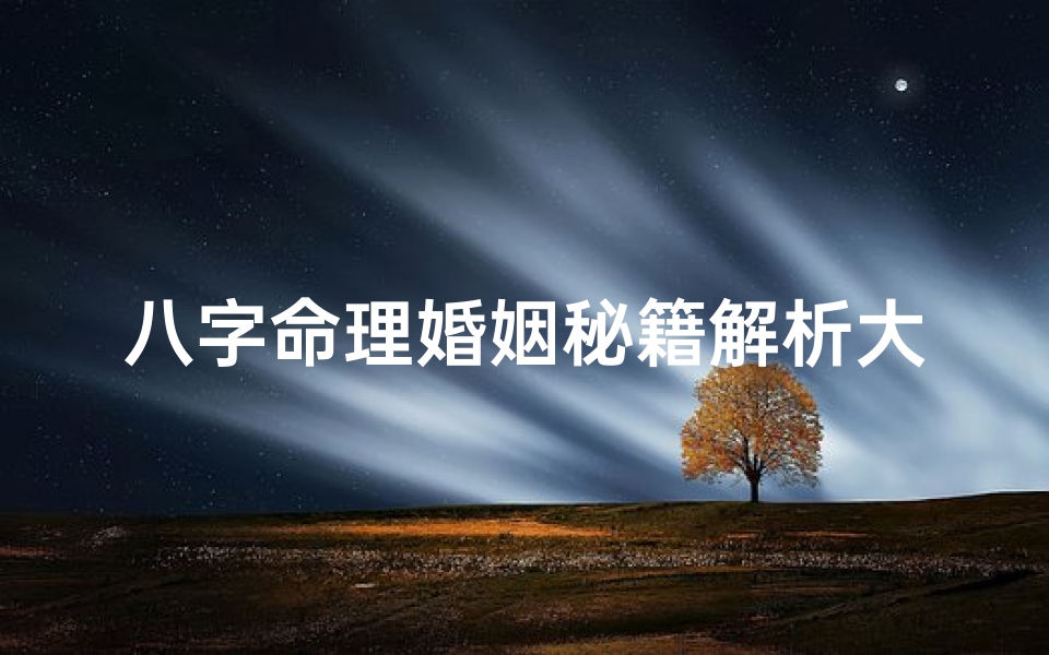 八字命理婚姻秘籍解析大全(《八字命理揭秘:婚姻秘籍精准解析》)