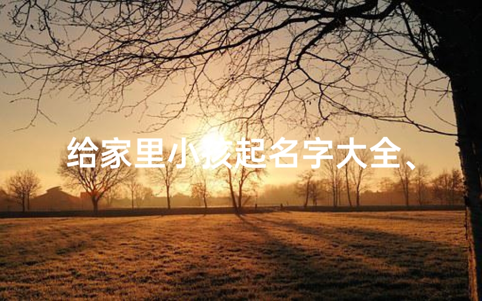 给家里小孩起名字大全、给家取什么名字好听