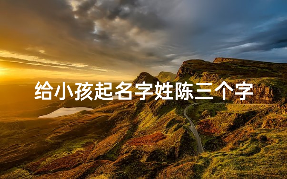 给小孩起名字姓陈三个字、陈三个字的名字男孩