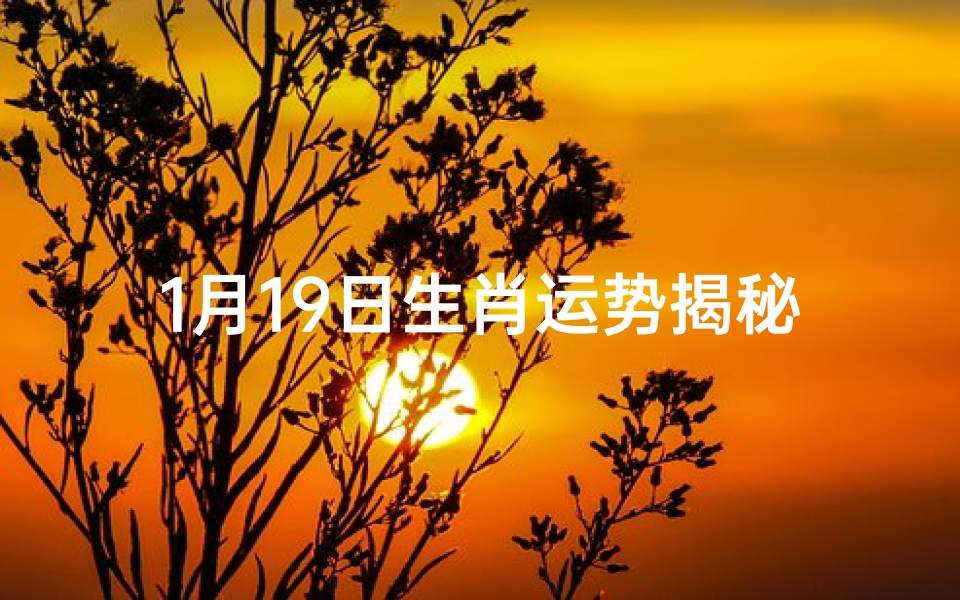 1月19日生肖运势揭秘:今日运势大揭秘
