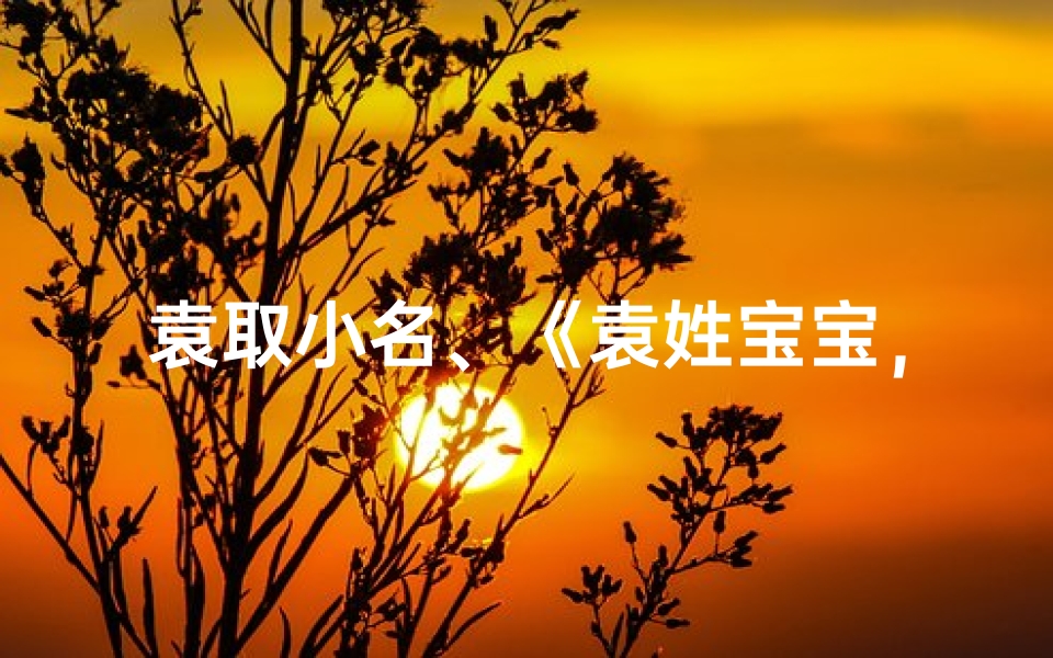 袁取小名、《袁姓宝宝,寓意美好,名字精选》