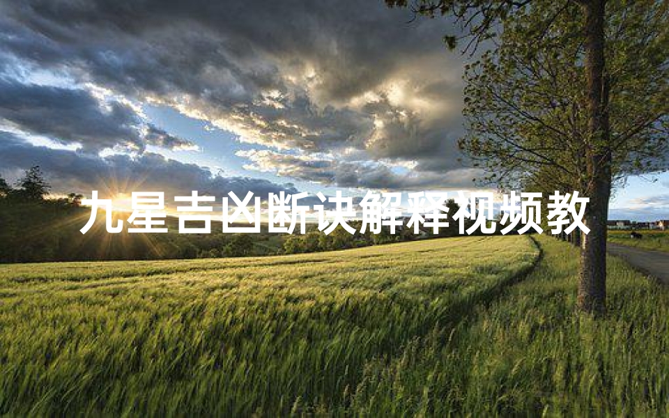 九星吉凶断诀解释视频教程-《九星吉凶断诀揭秘:视频解析风水奥秘》
