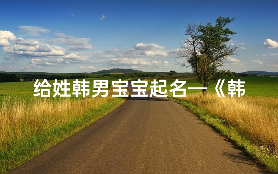 给姓韩男宝宝起名—《韩姓男孩,寓意美好的名字推荐》