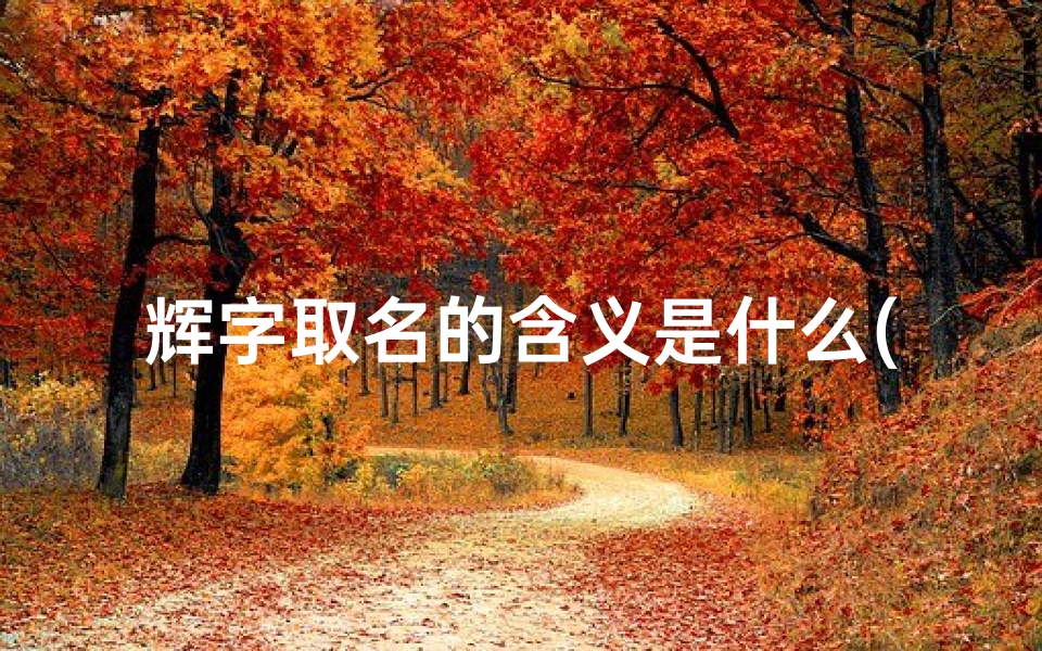 辉字取名的含义是什么(《辉字起名:如何为男孩挑选吉祥的名字?》)