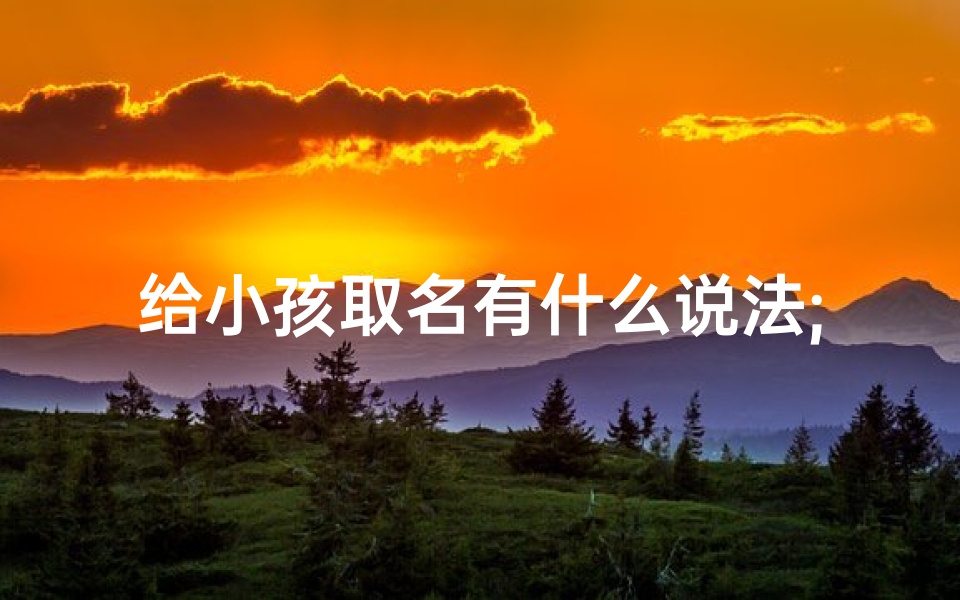 给小孩取名有什么说法;《宝宝名字大比拼:谁家孩子最耀眼》