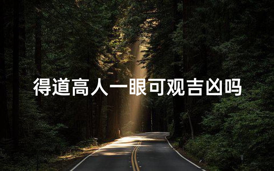 得道高人一眼可观吉凶吗、得道高人一瞥识吉凶