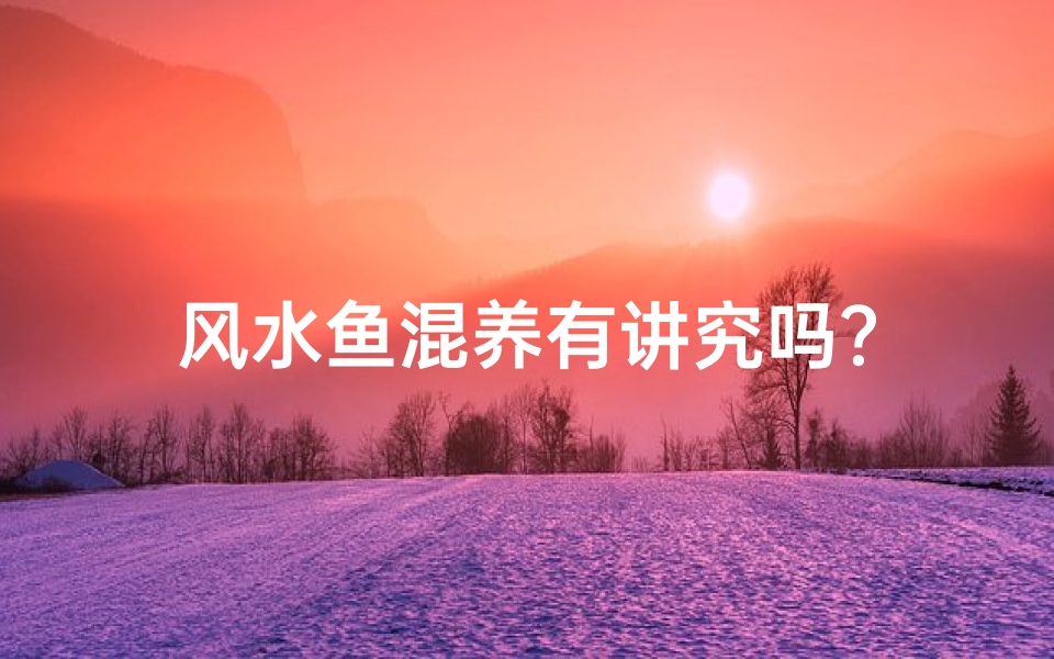 风水鱼混养有讲究吗?