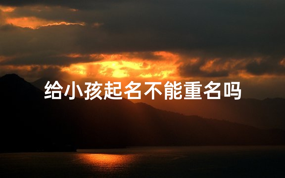 给小孩起名不能重名吗