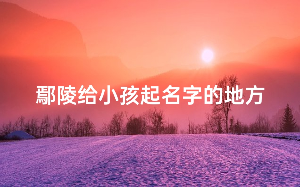 鄢陵给小孩起名字的地方(鄢陵给小孩起名字的地方在哪)