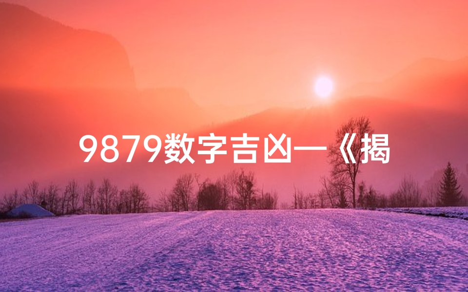 9879数字吉凶—《揭秘9879数字吉凶:运势好坏一窥究竟》