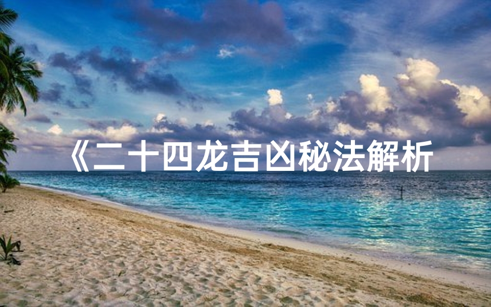 《二十四龙吉凶秘法解析与应用》