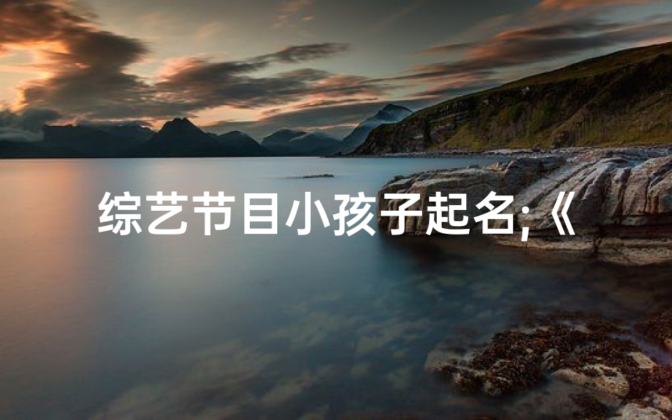 综艺节目小孩子起名;《童趣无限:揭秘综艺节目萌娃命名奥秘》