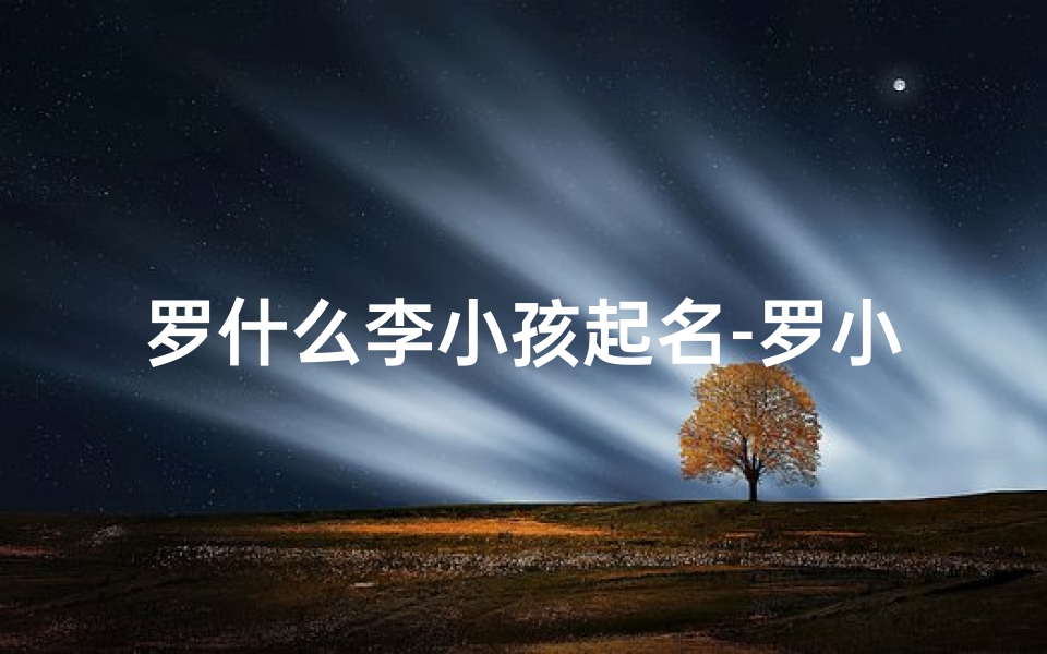 罗什么李小孩起名-罗小李小孩的奇幻冒险之旅