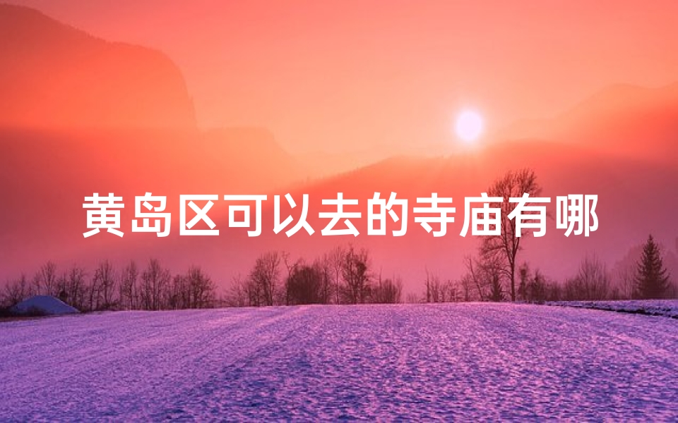黄岛区可以去的寺庙有哪些(黄岛有什么寺庙)