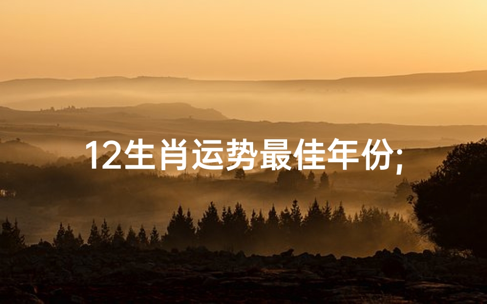 12生肖运势最佳年份;12生肖年运程