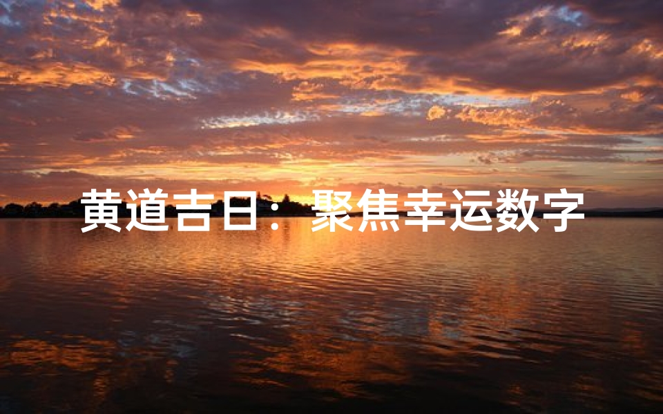 黄道吉日:聚焦幸运数字,揭秘财富之门