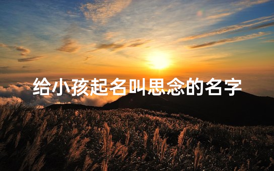 给小孩起名叫思念的名字,《思念如影,陪伴成长:宝宝名字大揭秘》-优贝算卦网