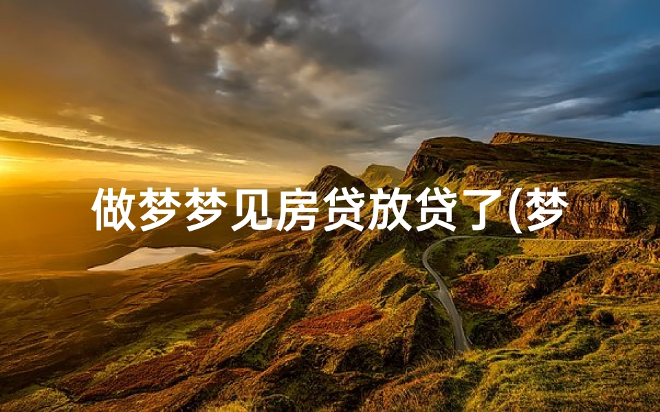做梦梦见房贷放贷了(梦到买房贷款)