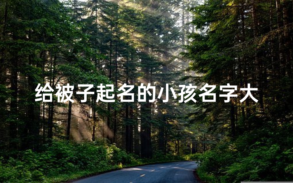 给被子起名的小孩名字大全_给被子起名的小孩名字大全集